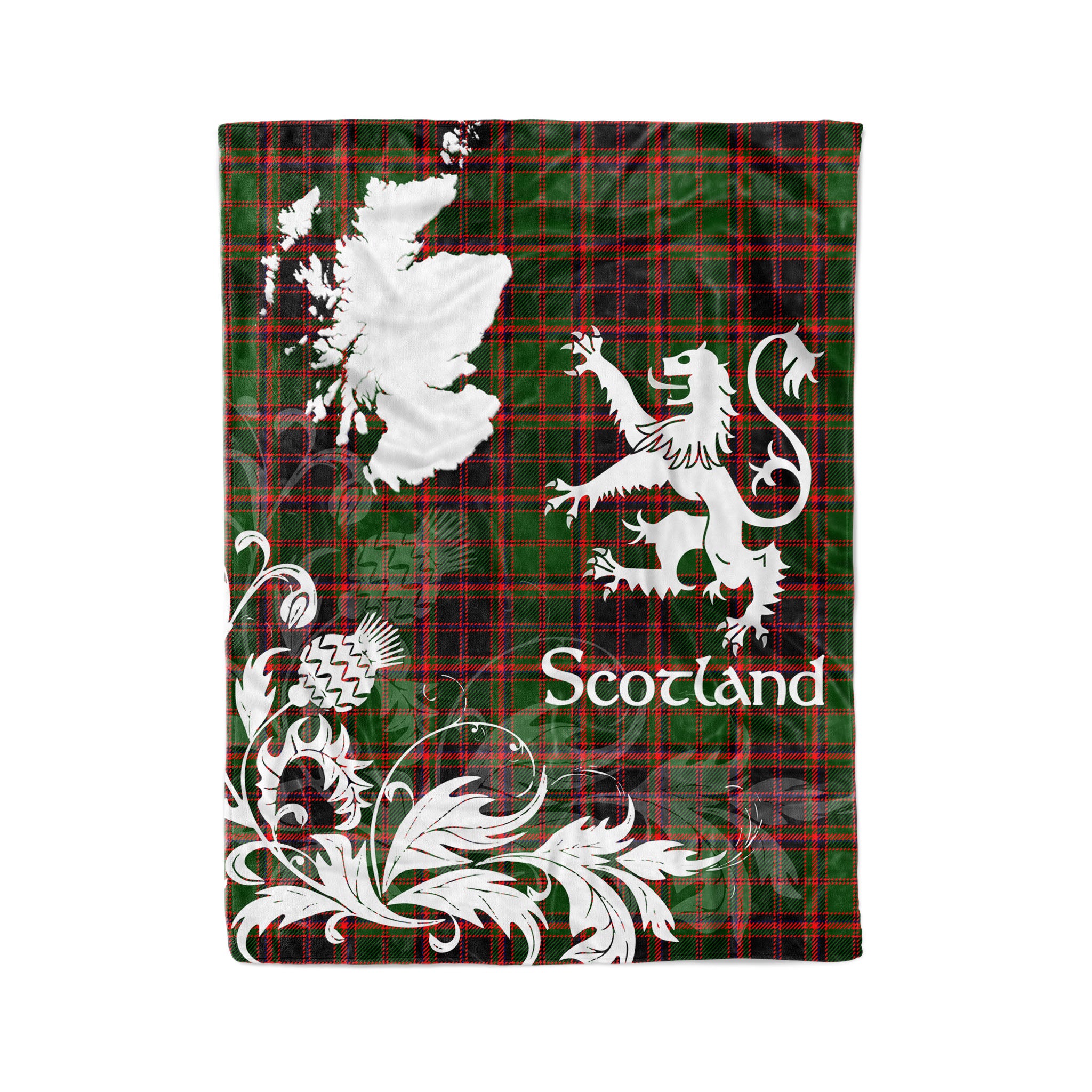 Tartan Plaid Fleece Blanket Tartan Blanket Thistle And Lion Scottish Clan Buchan Plaid Blanket