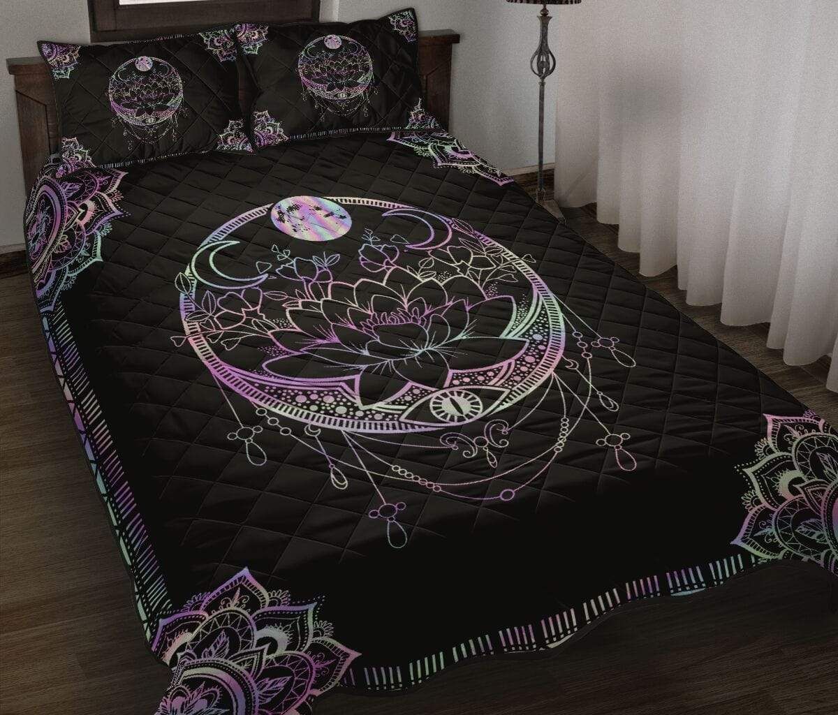 Witch Mandala Black Bedding Set 3D Printed Quilt Set Home Decoration