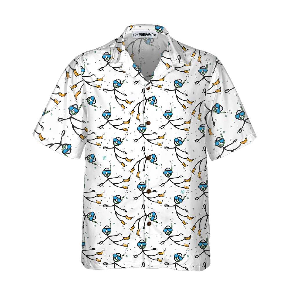 Stickfigures Scuba Diving Hawaiian Shirt, Scuba Diving Shirt For Men & Women, Best Gift For Scuba Diving Lover