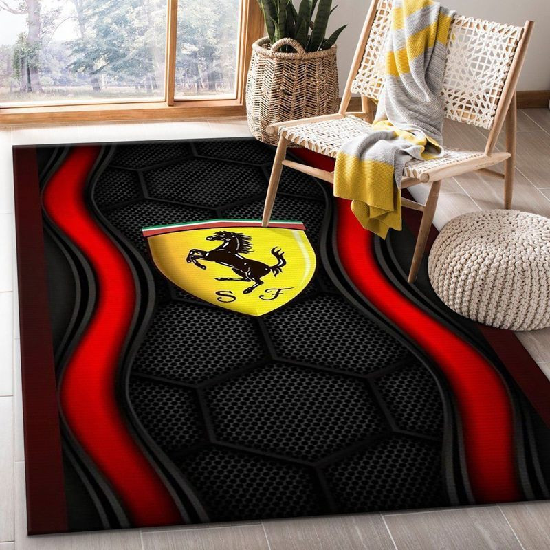 Ferrari Logo Ii Area Rug Living Room Rug Home Decor Floor Decor