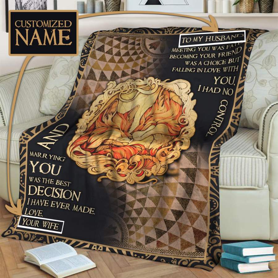 Gift For Husband – Customized Name 3D Throw Blanket