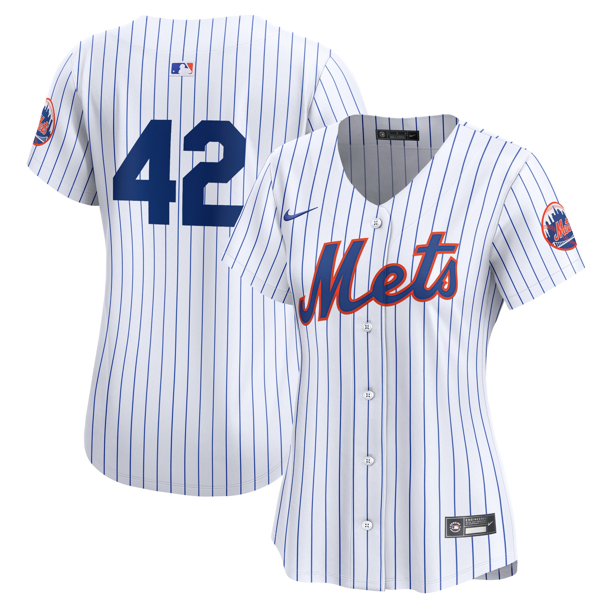 New York Mets Women's 2024 Jackie Robinson Day Home Limited Jersey  White