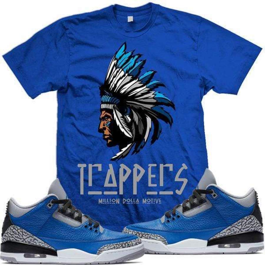 Sneaker Shirt Tees to Match Jordan Retro 3 Varsity Royal Cement Elephant – TRAPPERS