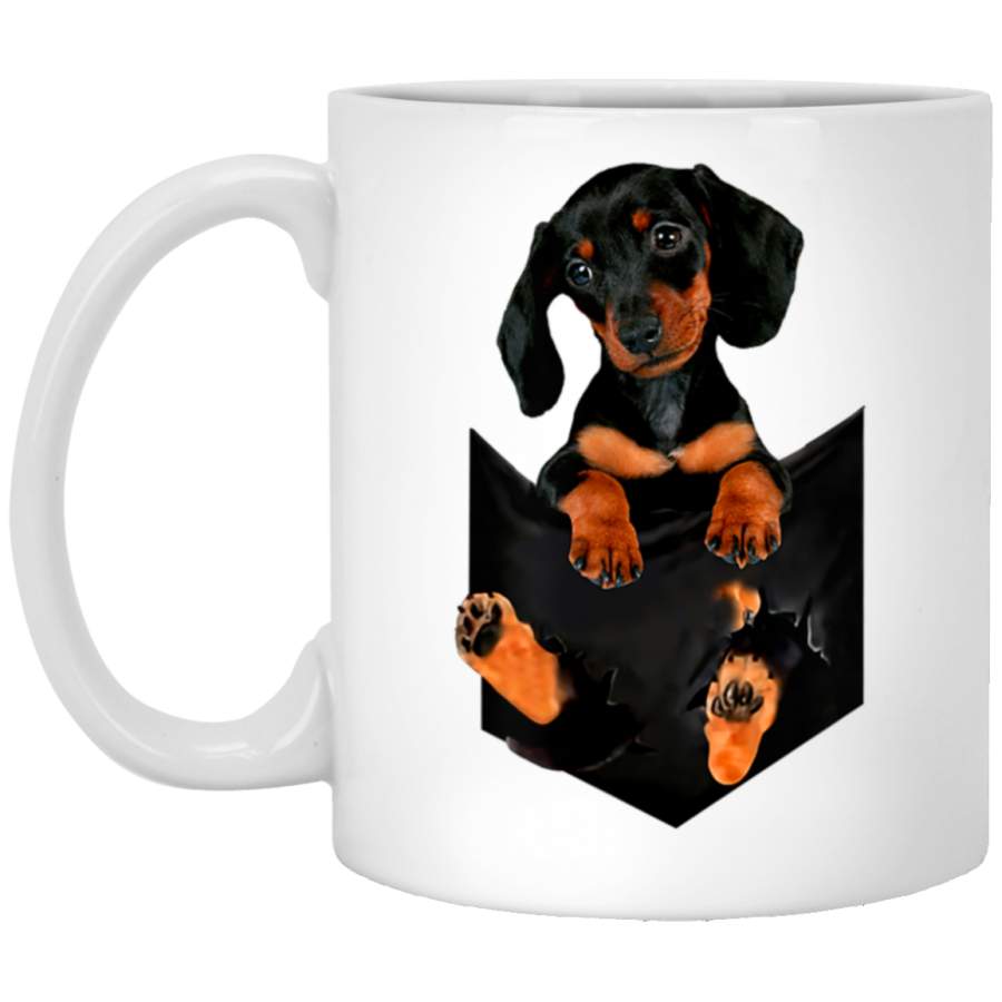 Doxie Dachshund In Pocket Dog Puppy Gift Mug