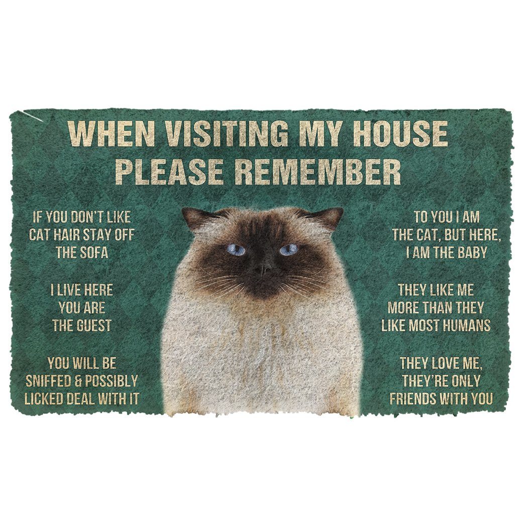 Gearhumans  GearHuman 3D Please Remember Himalayan Cats House Rules Doormat