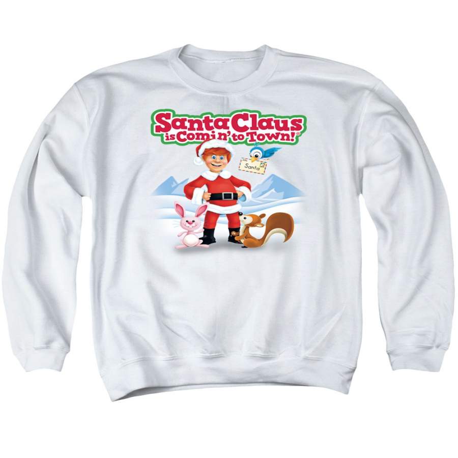 Santa Claus Is Comin To Town – Animal Friends Adult Crewneck Sweatshirt