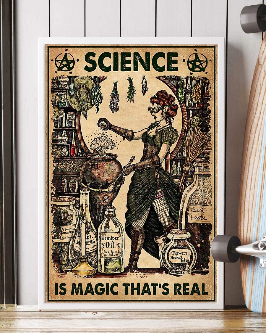 Science Is Magic Witch Canvas And Poster, Canvas Prints, My Poster Wall, Canvas Wall Art, Wall Decor Visual Art, Halloween Gift, Happy Halloween