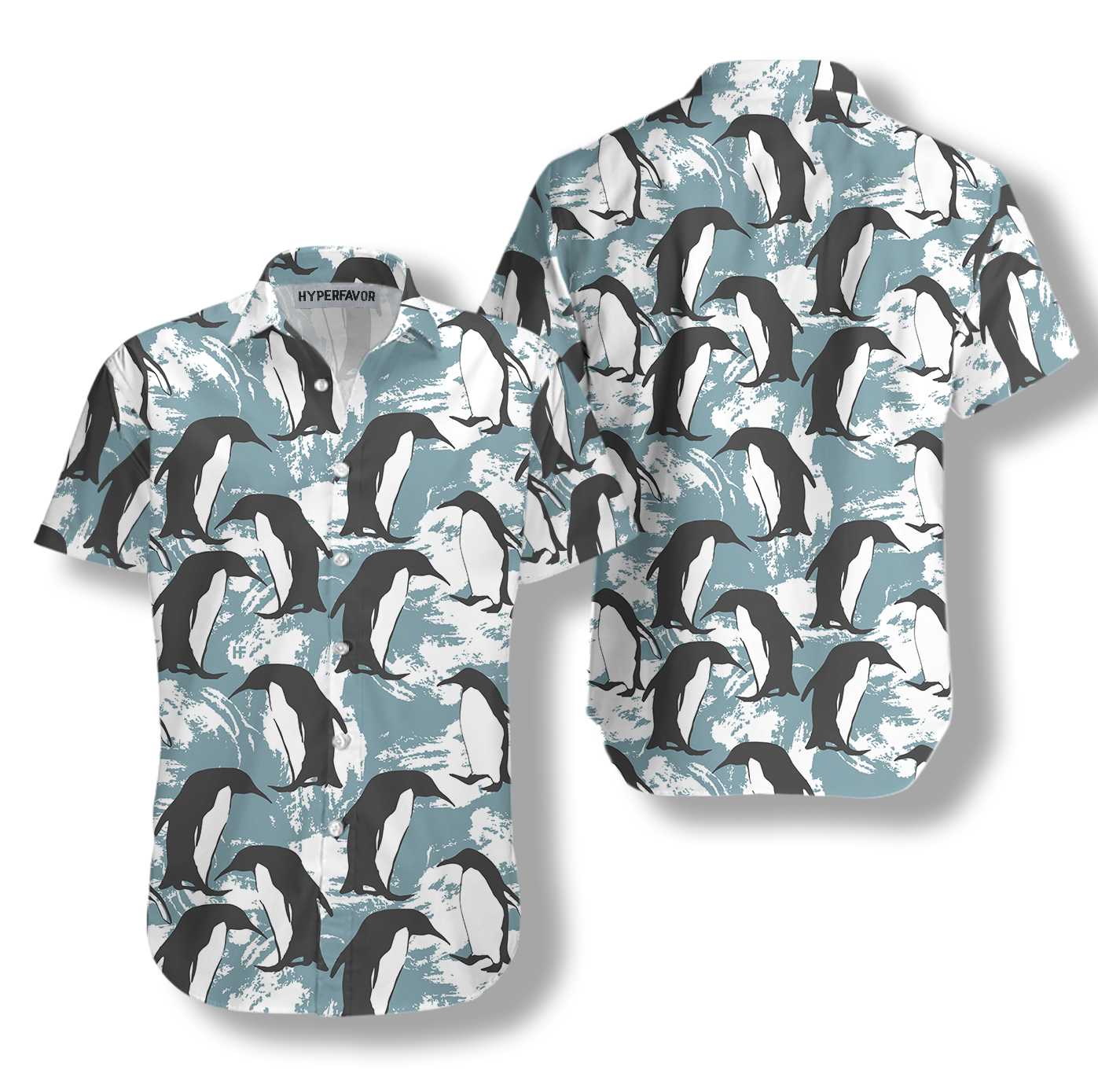 Penguin Seamless Pattern Shirt For Men Hawaiian Shirt