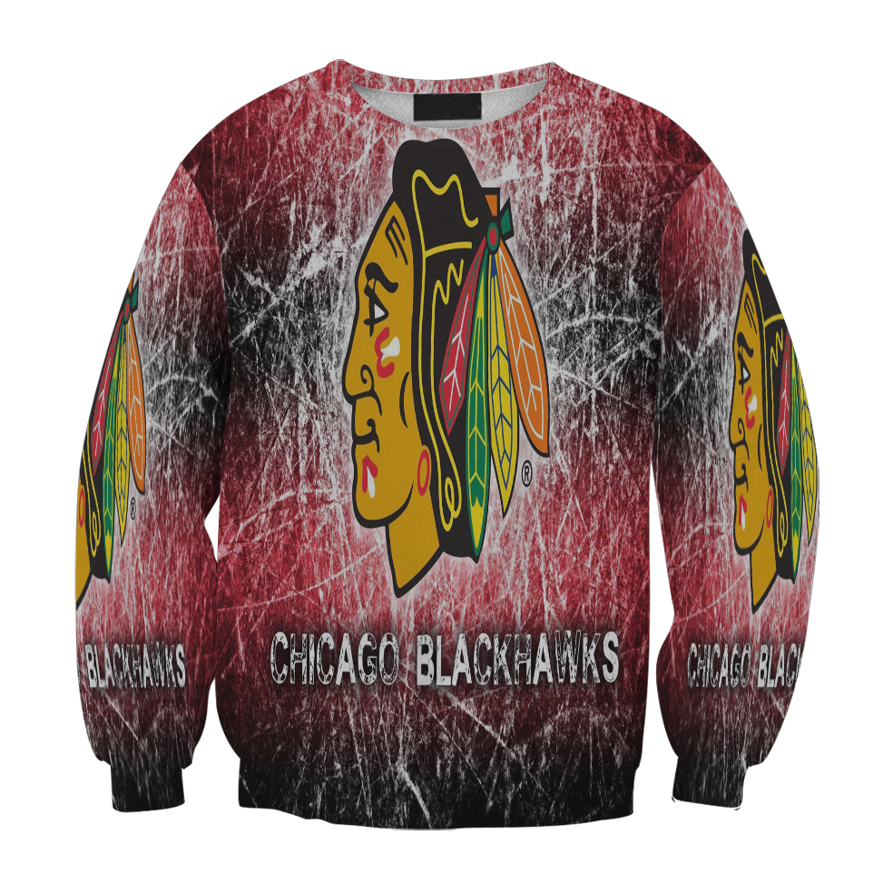 Chicago Blackhawks Emblem Texture5 Gift For Fan 3D Full Printing Sweatshirt