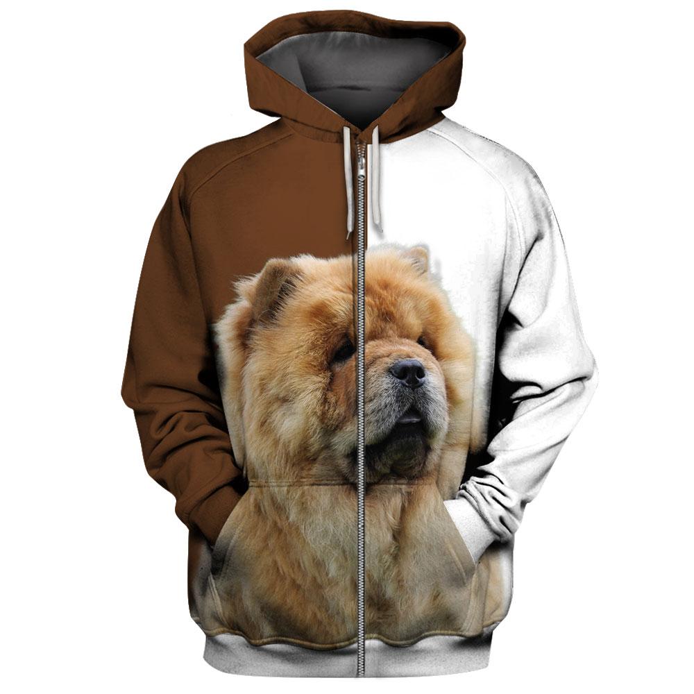 Chow Chow 3D Full Printing Zip Hoodie