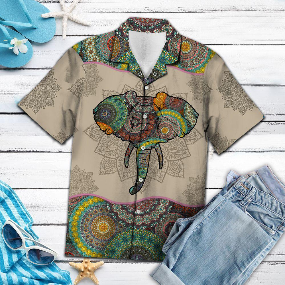 Aloha Shirt Mother’s day Father’s day unique gift ideas for mom & dad from daughter & son kids, meaningful birthday presents –  Elephant Mandala G5708- Hawaii Shirt