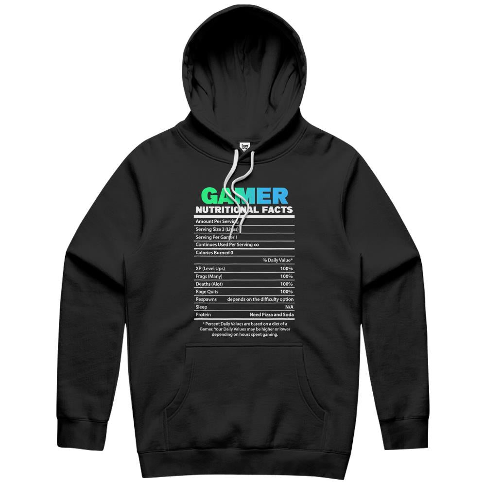 Nutritional Facts Shirt, Gamer Nutrition Facts Shirt, Gamer Nutritional Facts Funny Video Gaming Hoodie