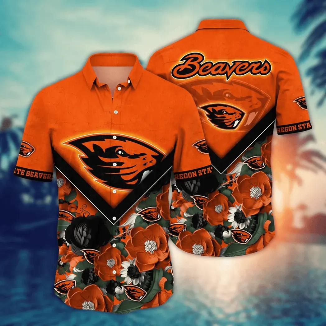 Oregon State Beavers Ncaa Flower Aloha Hawaiian Shirt 4, Ncaa Hawaiian Shirt