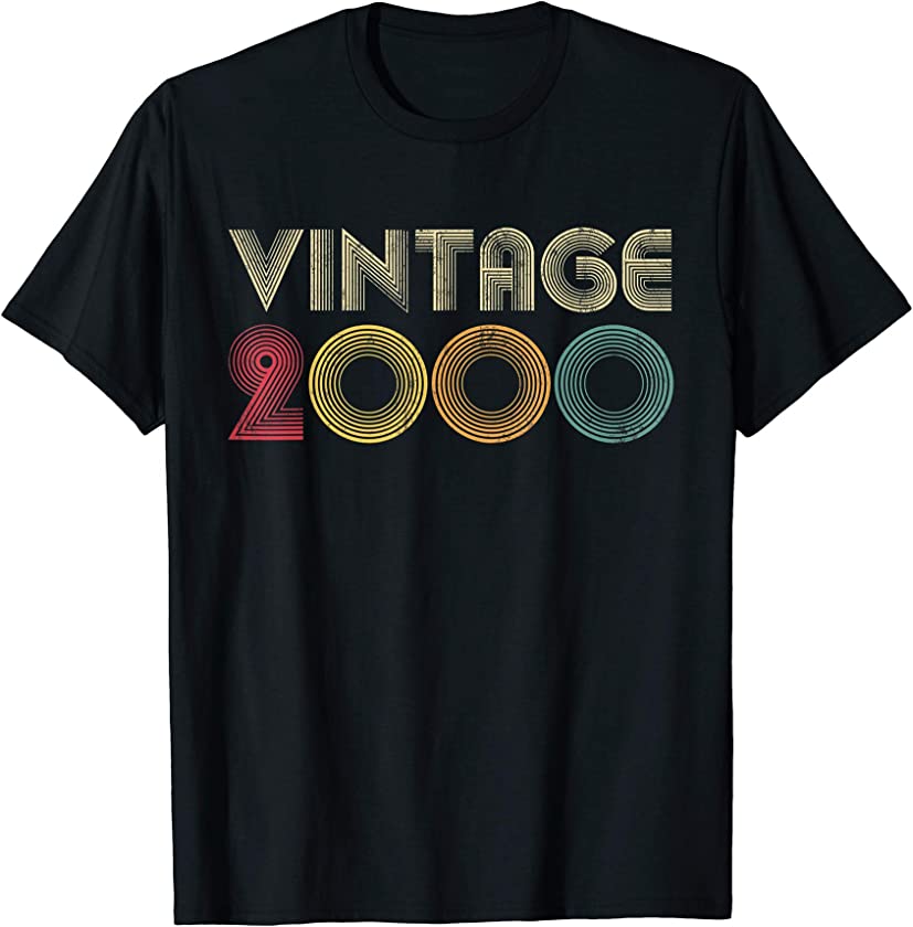 21st Birthday Gift Idea 2000 Vintage Retro 21 Years Old T-Shirt