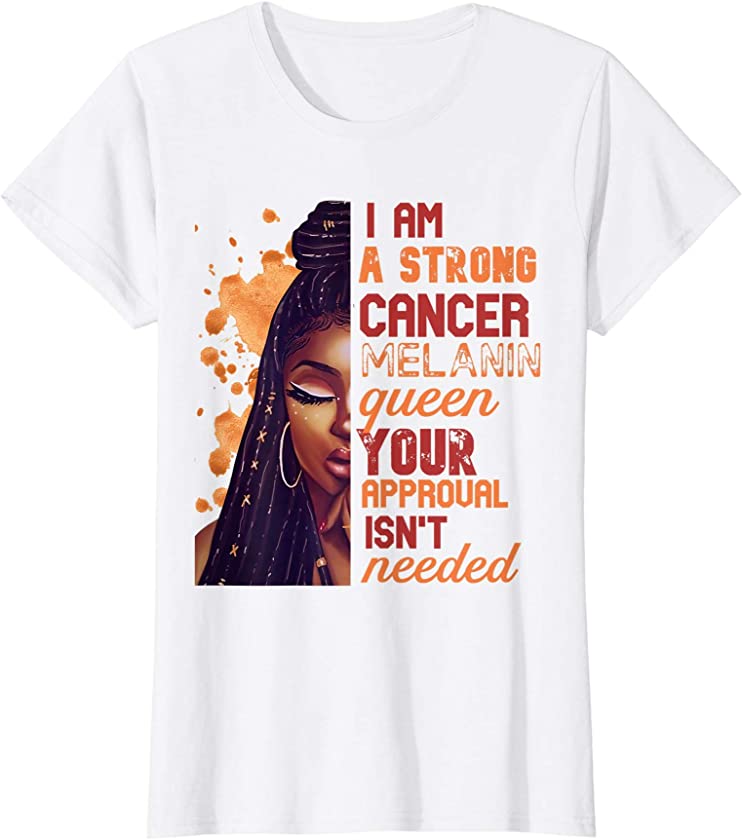 Womens I Am Strong Cancer African American June July Birthday T-Shirt