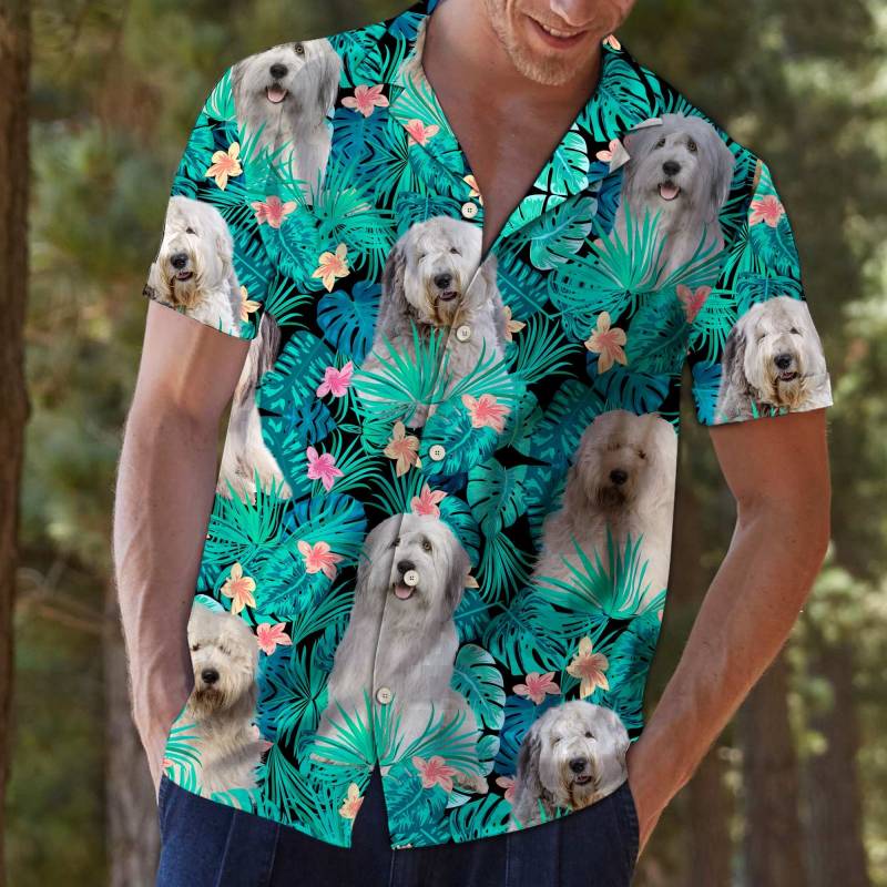 Artsyhomes Old English Sheepdog Tropical Hawaiian Ha42203