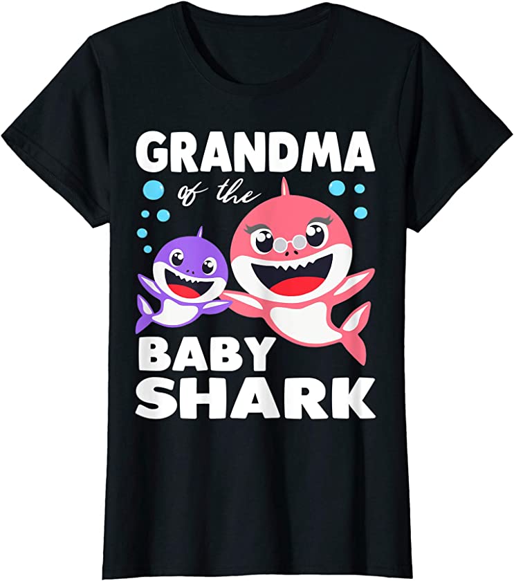 Womens Grandma Of The Baby Shark Funny Mothers Day Gift for Grandma T-Shirt