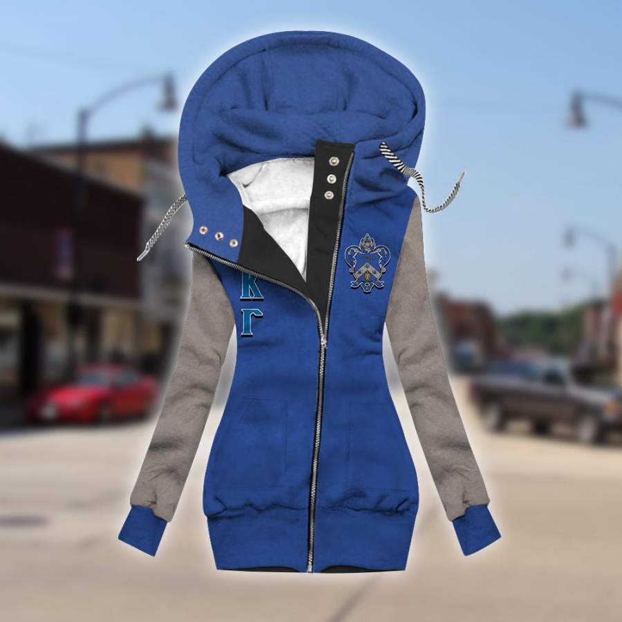 Kappa Kappa Gamma fleece sleeve zipper hoodie outerwear 2