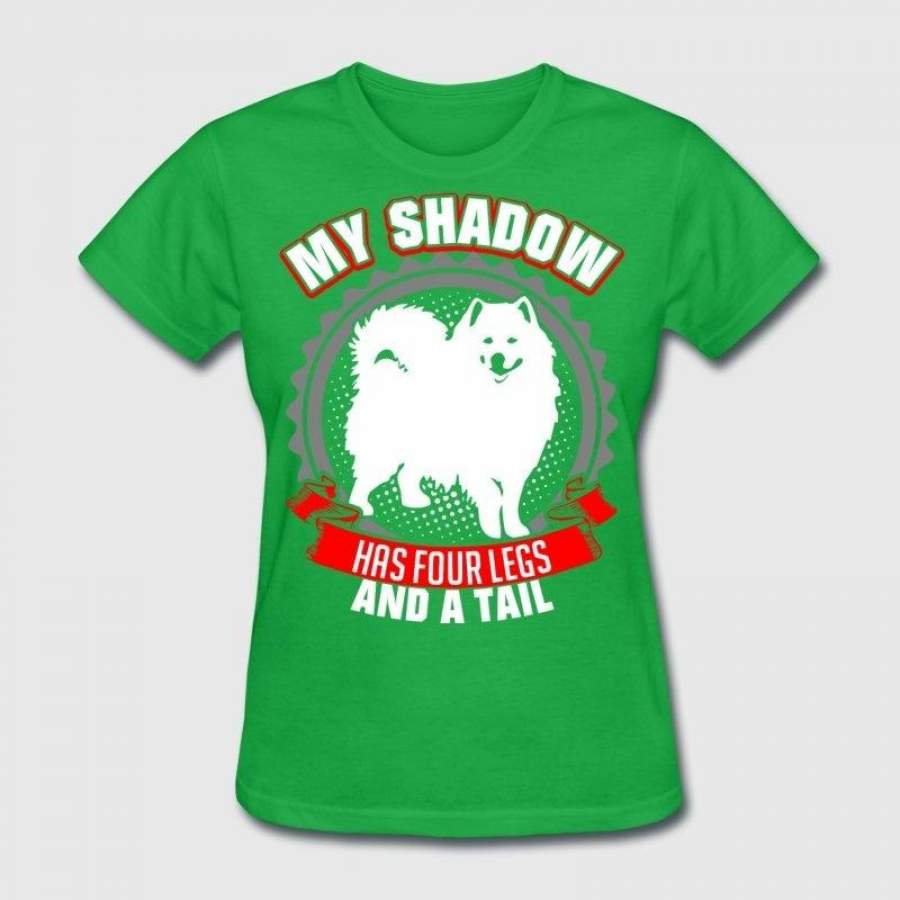 My Shadow Has Four Legs And A Tail Samoyed women’s fashion T-shirt
