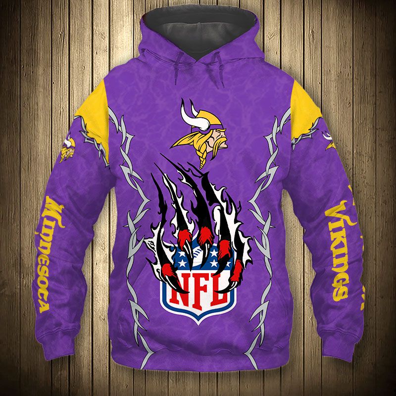 Minnesota Vikings Claw 3D Hoodie