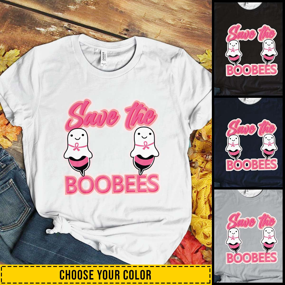 Halloween Breast Cancer Awareness T-Shirt – Save The Boo Bees