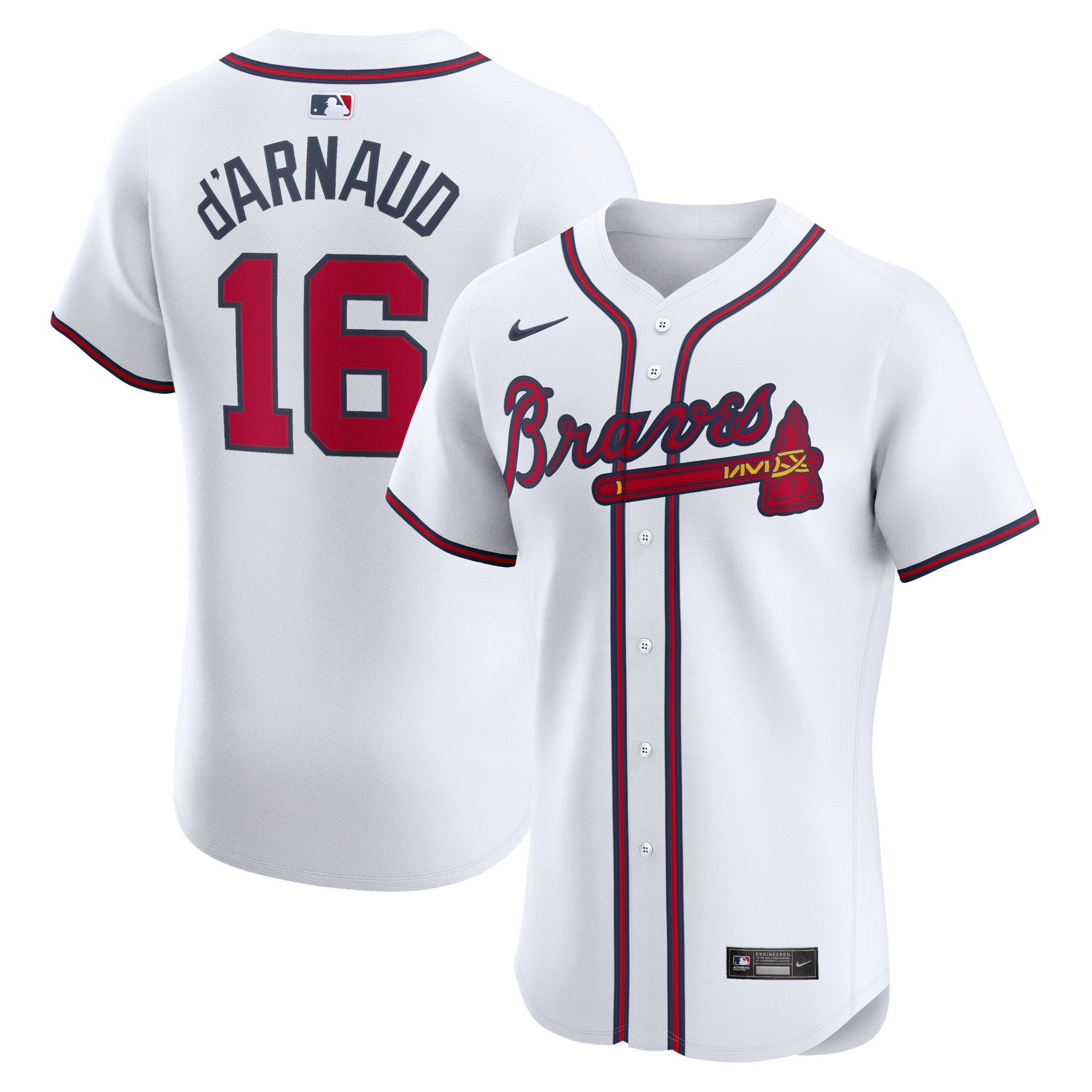 Travis d'Arnaud Atlanta Braves Home Elite Player Jersey – White