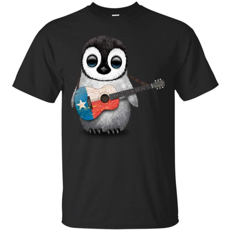 TEXAS – Baby Penguin Playing Texas Flag Guitar T Shirt & Hoodie