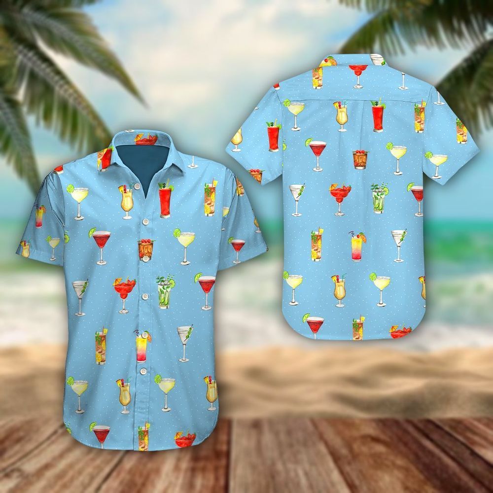 Cocktails Blue Unique Design Unisex Hawaii Shirt For Men And Women Ha90626