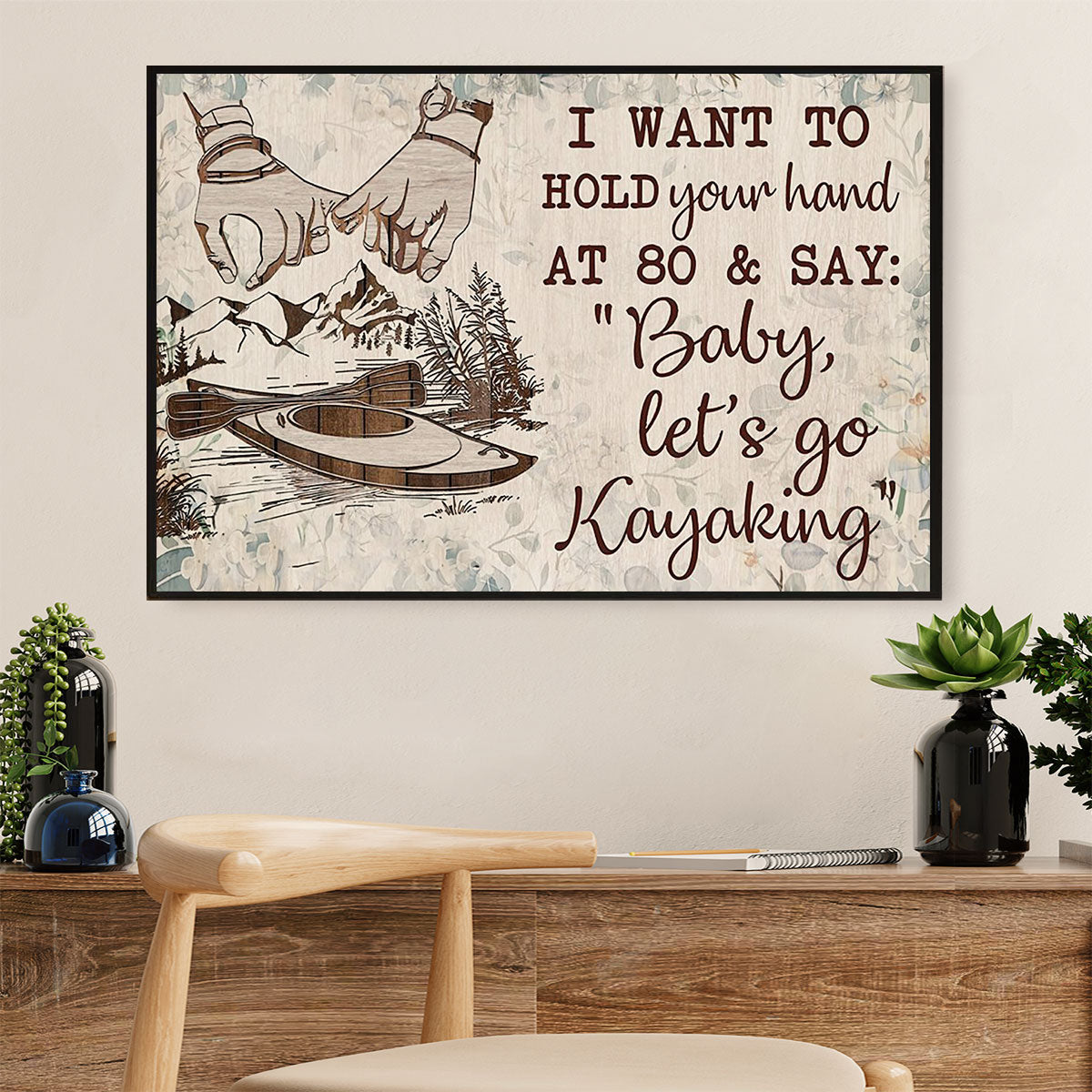 Kayaking Poster Prints | Married Couple | Wall Art Gift For Kayaker