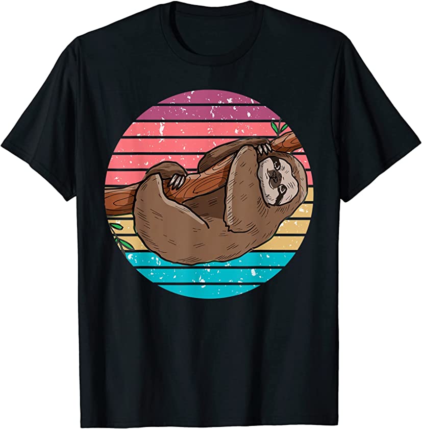 Vintage Sloth Funny Lazy Sloths Animal Lover Graphic T-Shirt