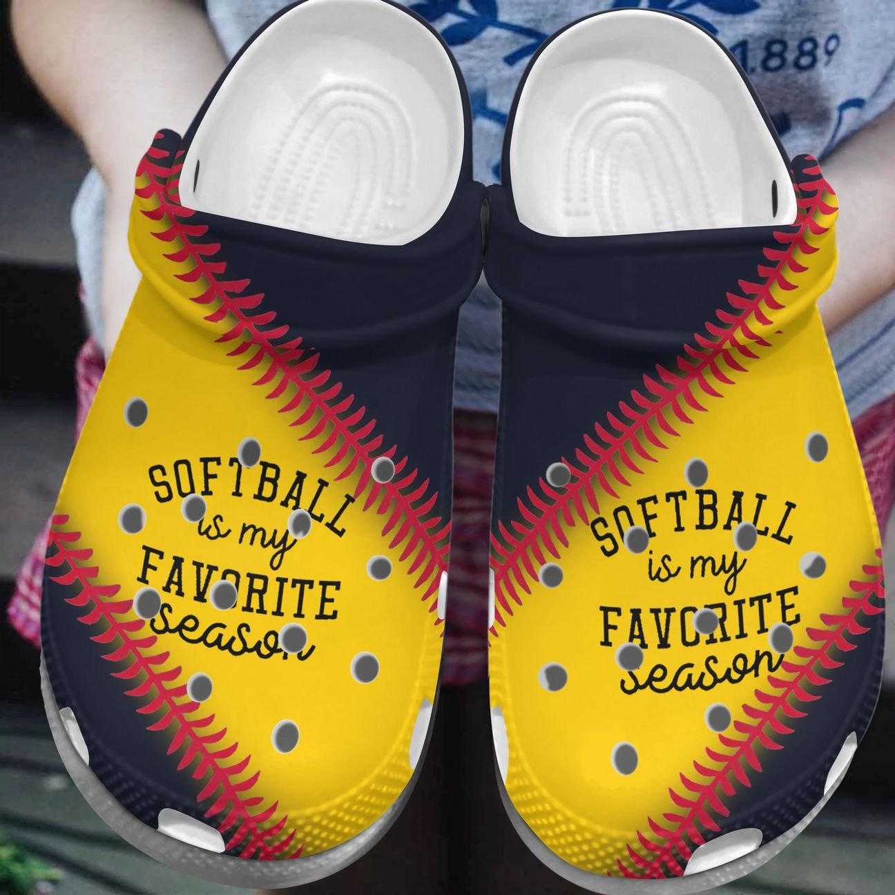 Softball Personalized Clog, Custom Name, Text, Color, Number Fashion Style For Women, Men, Kid, Print 3D Softball Is My Favorite Season