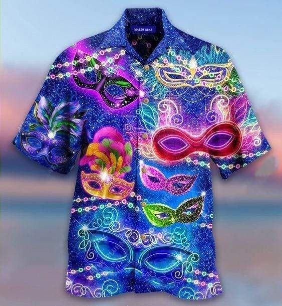 Sequin Mardi Gras Eyes Mask Pattern 2022 Hawaii Shirt Gift Ha105448