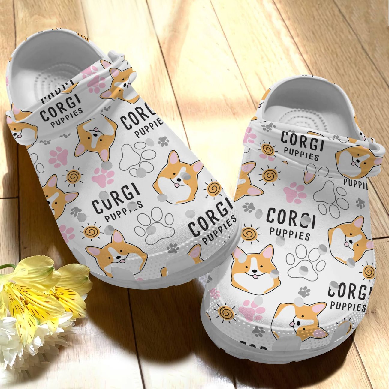 Dog Personalize Clog, Custom Name, Text, Fashion Style For Women, Men, Kid, Print 3D Corgi V2