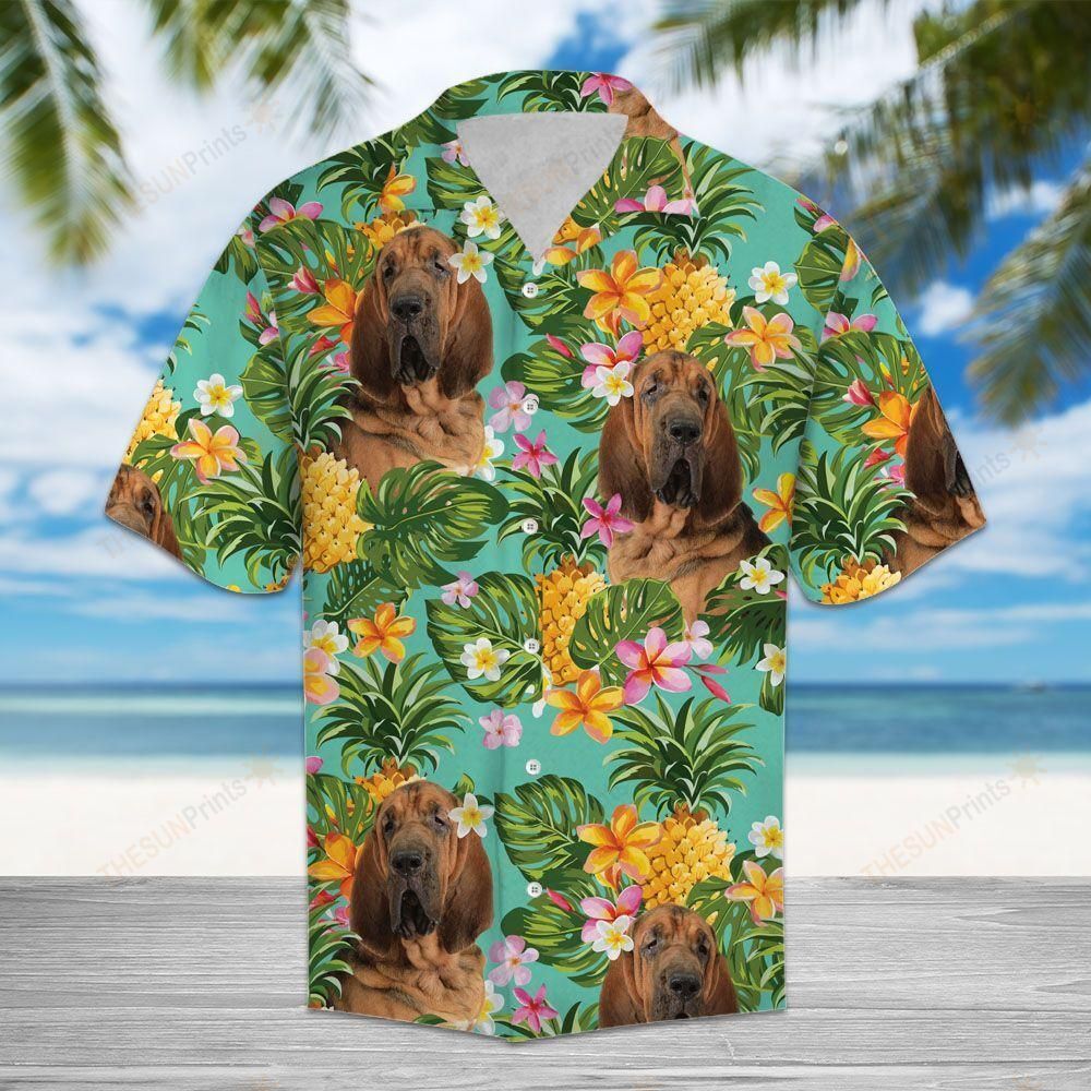 Tropical Pineapple Bloodhound Hawaiian Shirt Ha23807