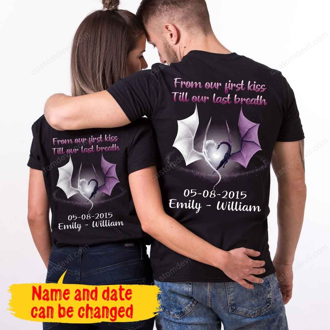 Personalized Till Our Last Breath Dragon Couple Tshirt Nvl-16Dd029