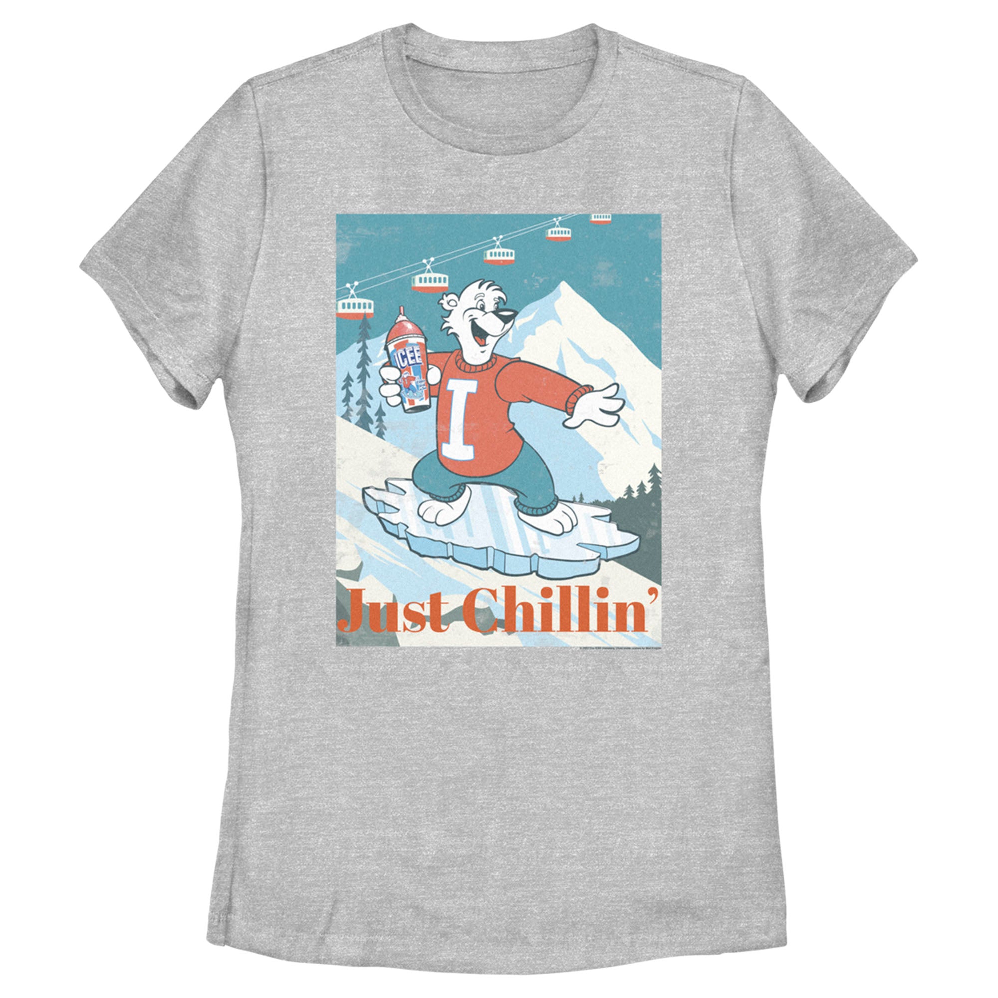 Women’S Icee Bear Just Chillin’ While Iceboarding T-Shirt