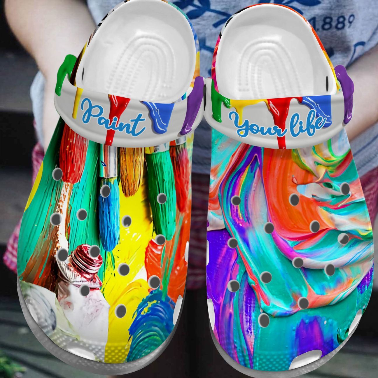 Painting Personalized Clog, Custom Name, Text, Color, Number Fashion Style For Women, Men, Kid, Print 3D Paint Your Life