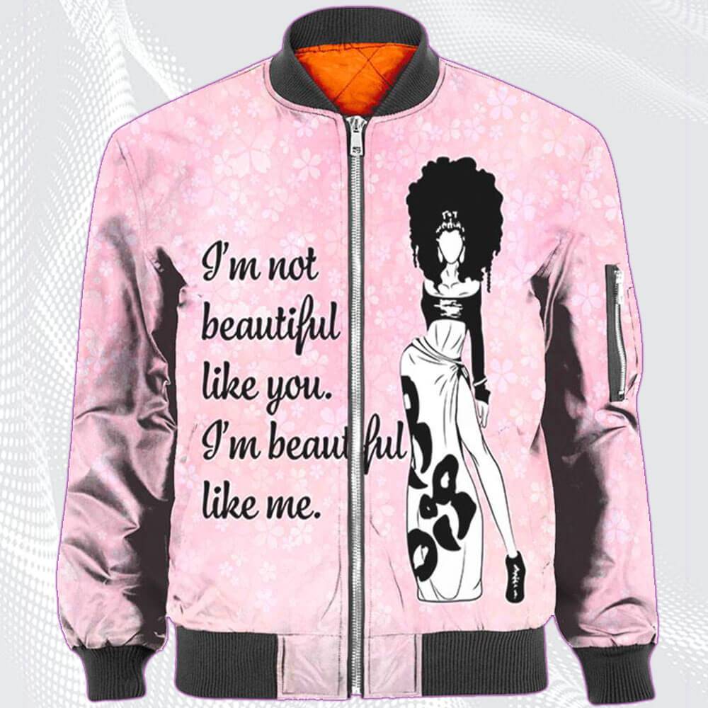 African American Hoodies Cute Melanin Girl Beauty African Women I’M Beautiful Like Me All Over Print Womens Hooded Sweatshirt African American