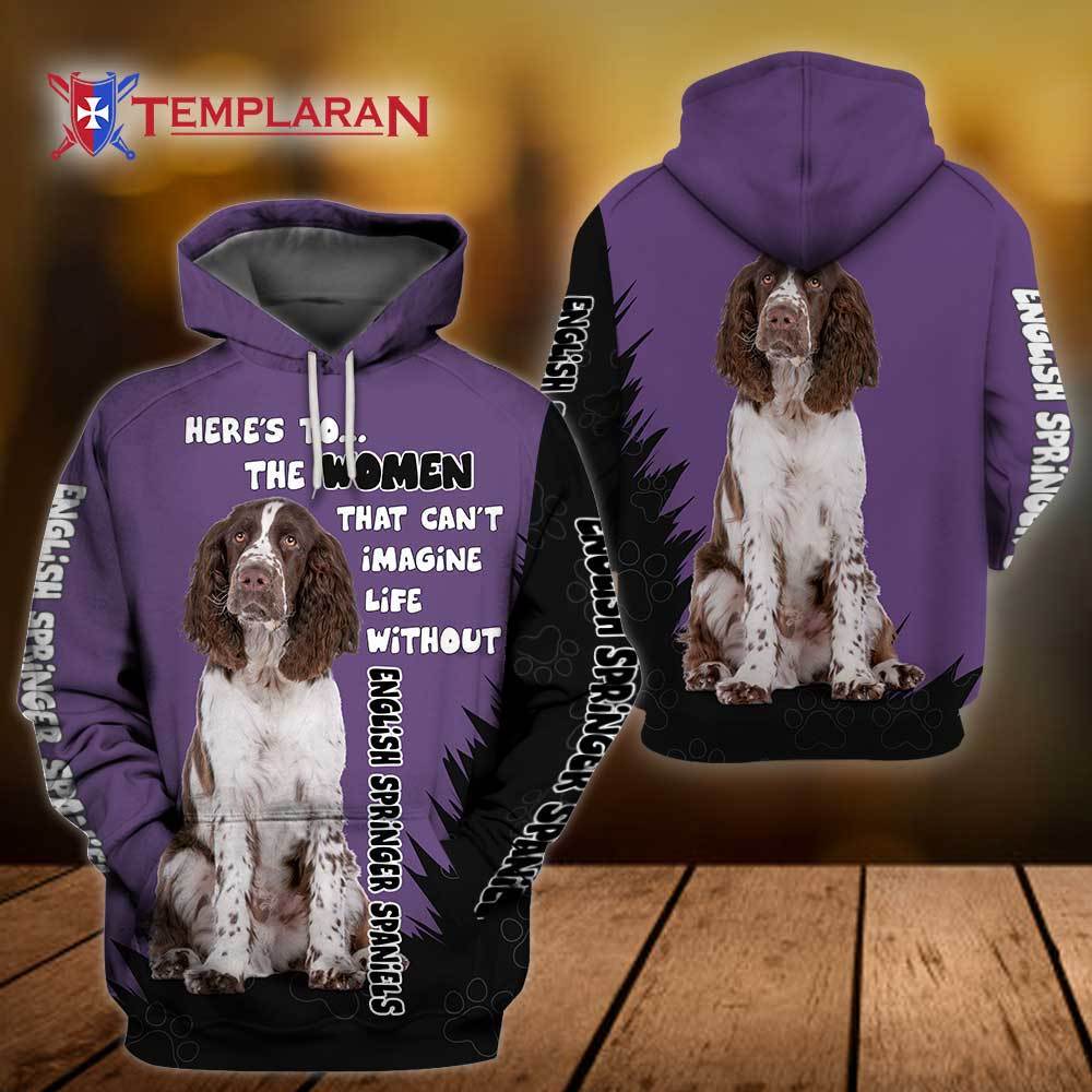 English Springer Spaniel Dog Women 3D Hoodie Full Printing