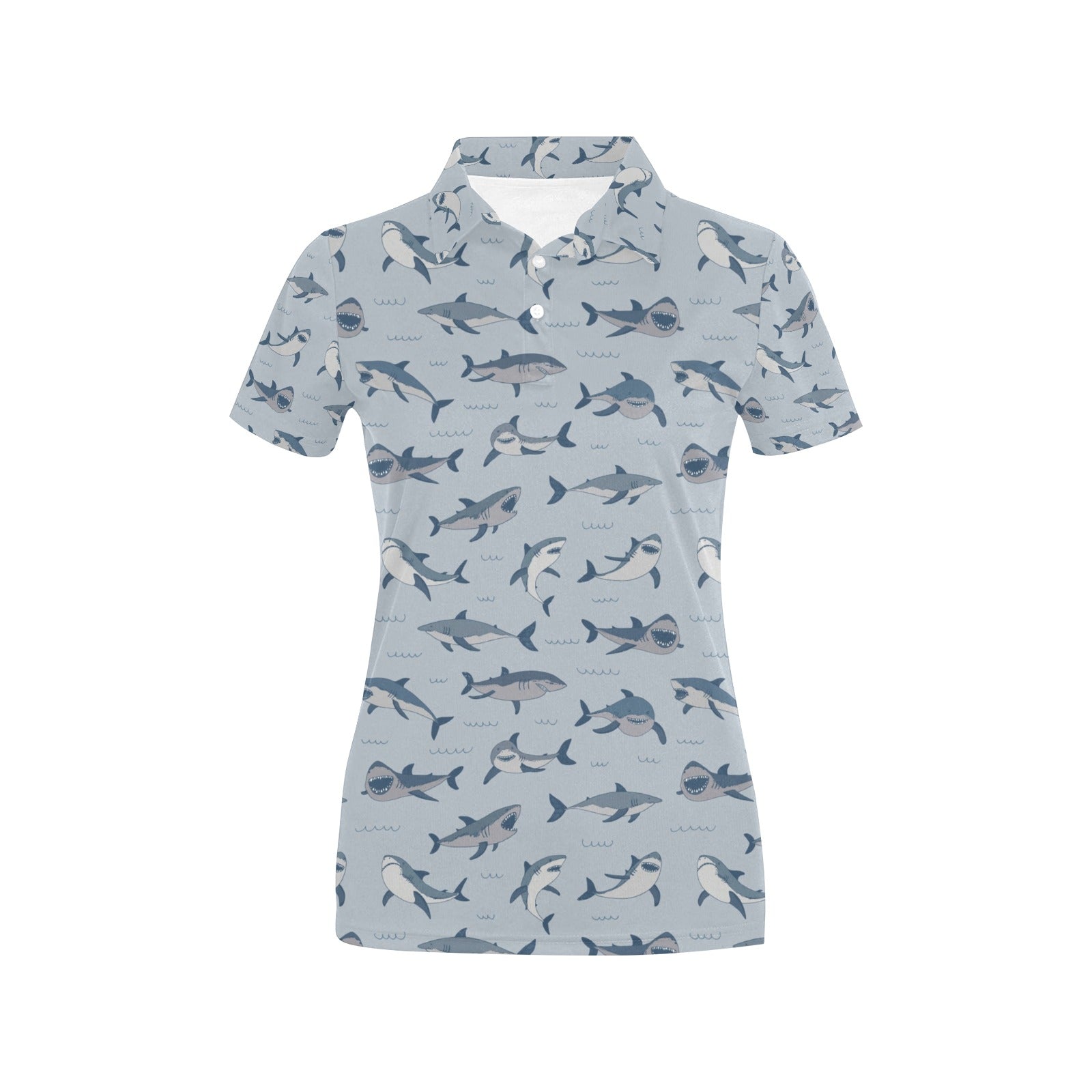 Shark Print Design Lks304 Women’S Polo Shirt