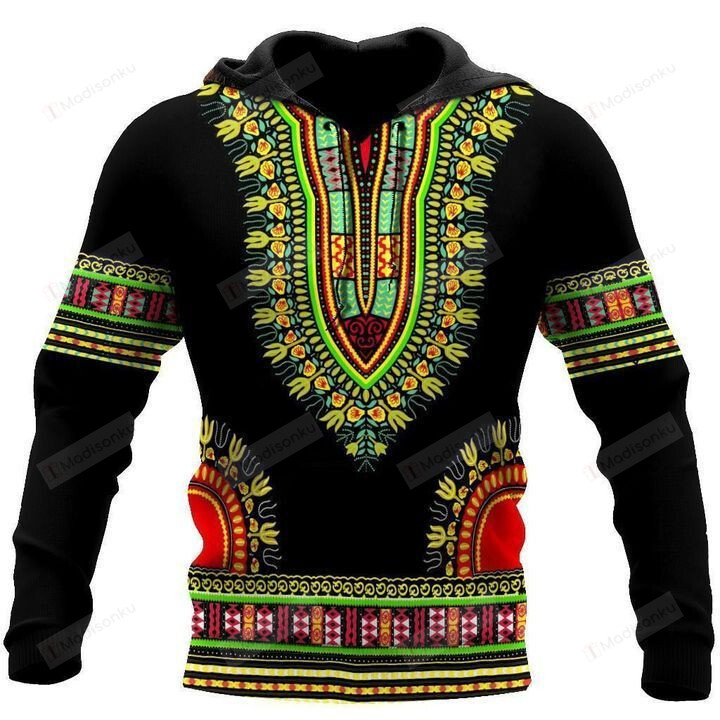 African Dashiki 3D All Over Printed Hoodie, Zip- Up Hoodie