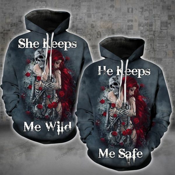 Skull Rose Dark Couple Hoodies