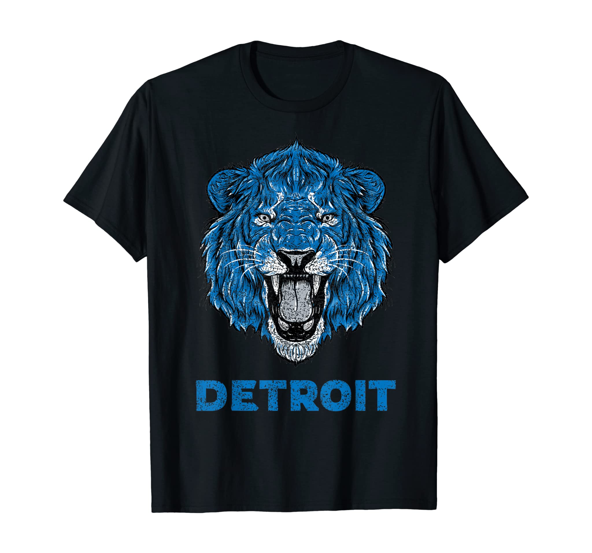 Funny Vintage Lion Face Head Detroit Football Gifts T-Shirt