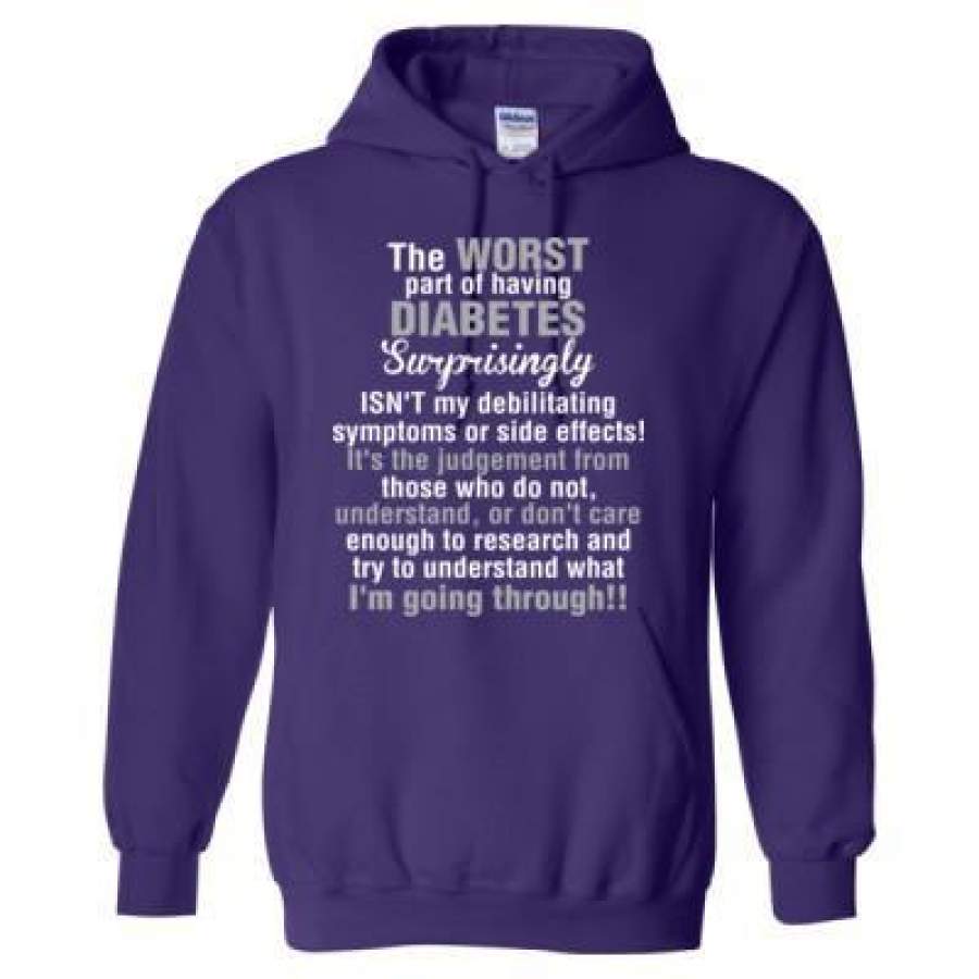 AGR The Worst Part Of Having Diabetes Surprisingly Isnt My Debilitating Symptons Or Side Effects – Heavy Blend™ Hooded Sweatshirt