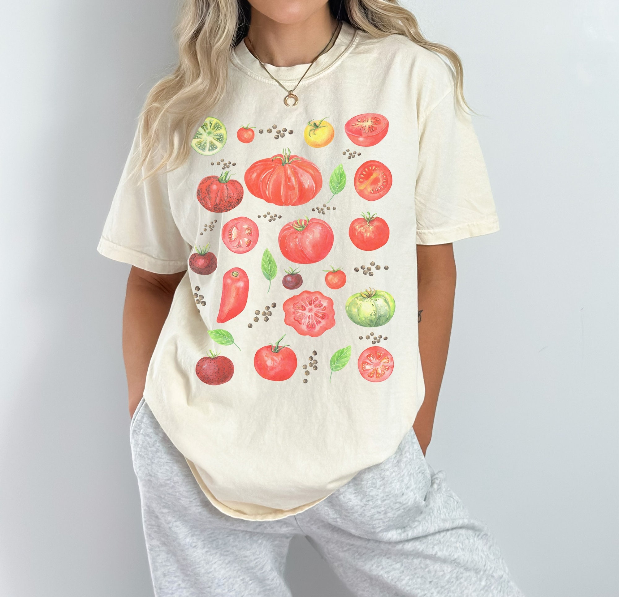 Watercolor Tomatoes Comfort Colors Graphic Tee