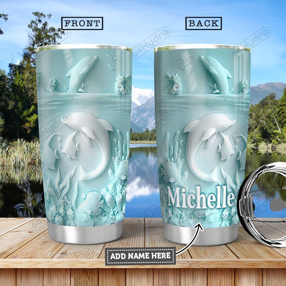 Dolphin Ceramic Personalized Hha1201008Z  Stainless Steel Tumbler Travel Customize Name, Text, Number, Image