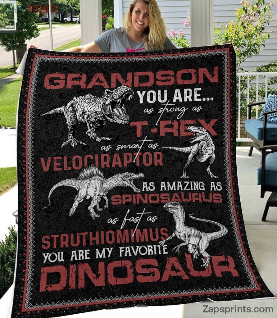 Gift For Grandson – To My Grandson – Dinosaur – My Little T-Rex – Blanket