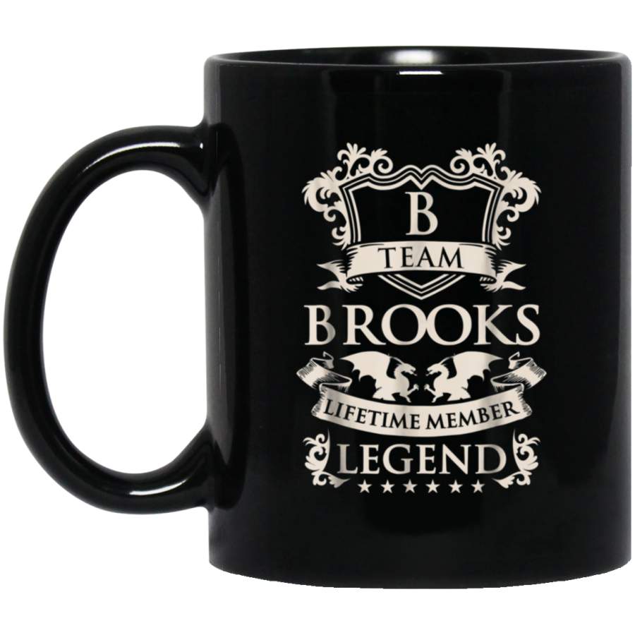 Team BROOKS Last Name Gifts Vintage Legend Family Mug Black Mug