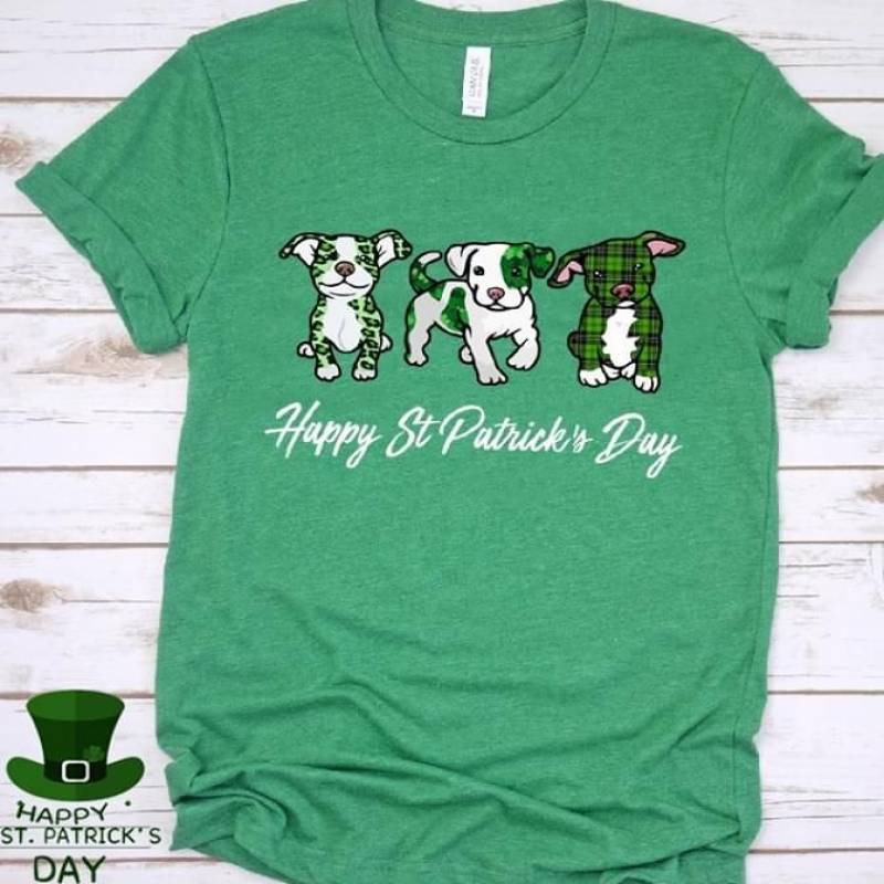 Cute Baby Dogs Dalmatian Leopard Plaid Happy St Patrick’S Day Best Gifts For Animals Lovers Forest Men And Women T Shirt S-5Xl