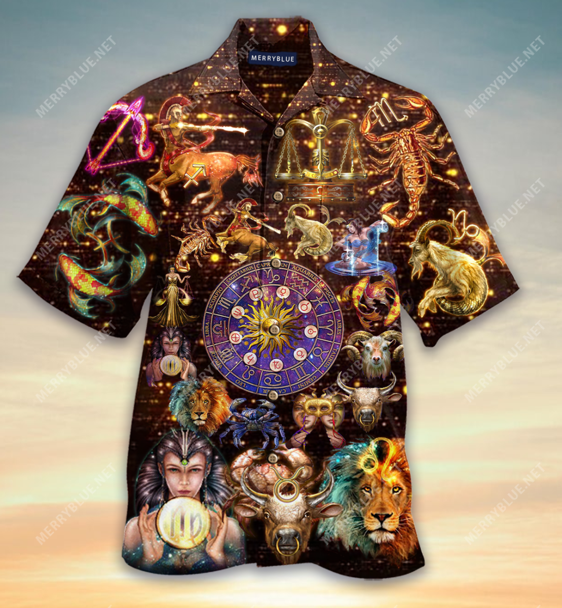 Sparkling Zodiac Signs Unisex Hawaii Shirt Ha23543